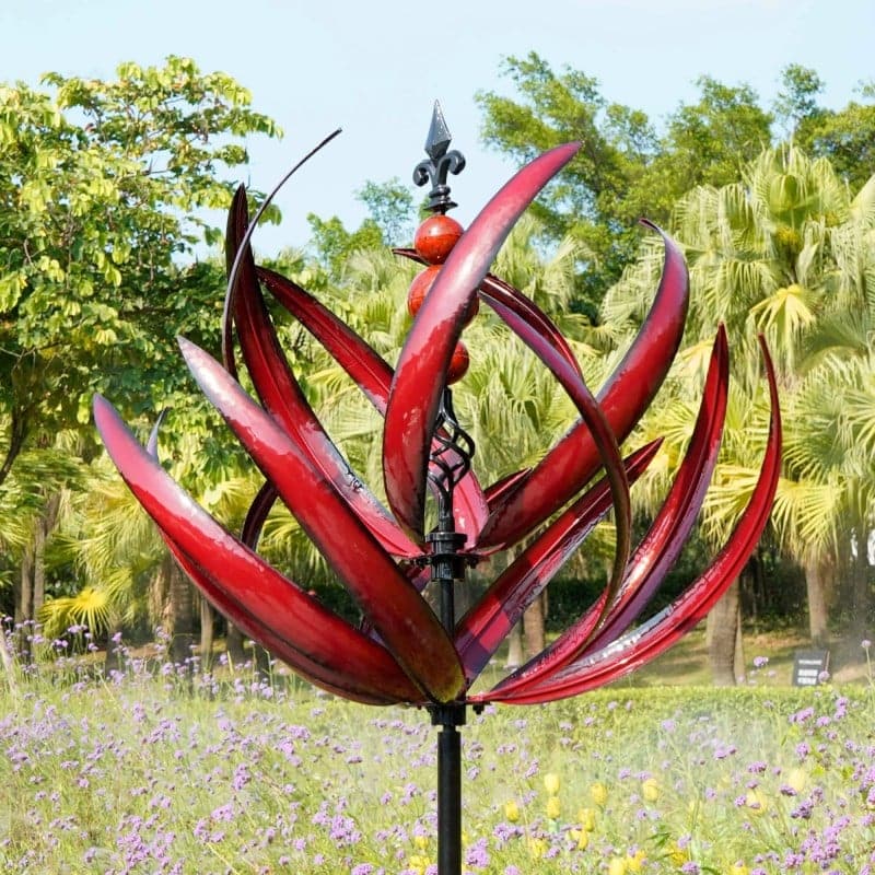 Elegant metal wind chime featuring a graceful design, perfect for outdoor decor, showcasing smooth rotation in gentle breezes. 0