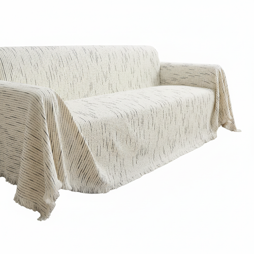 Chenille Geometric Sofa Cover on White Background