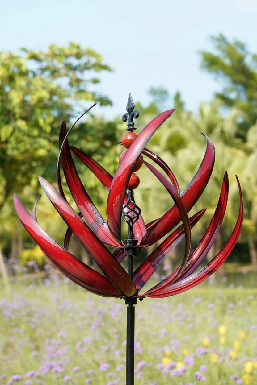 Close-up of wind spinner details