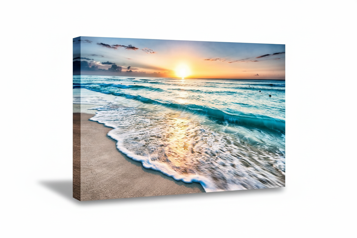 Coastal Sunrise Canvas White Background