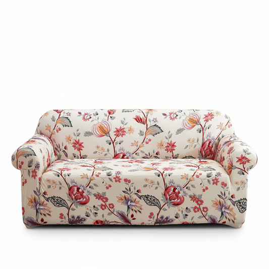 Floral sofa white background