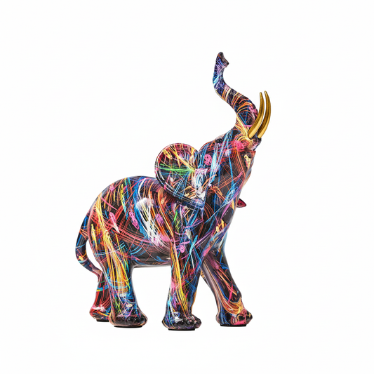 Graffiti elephant white background