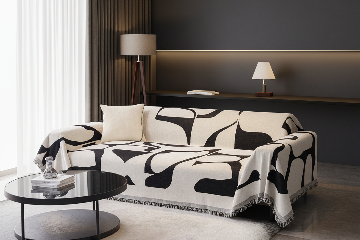 Jacquard sofa sleek modern