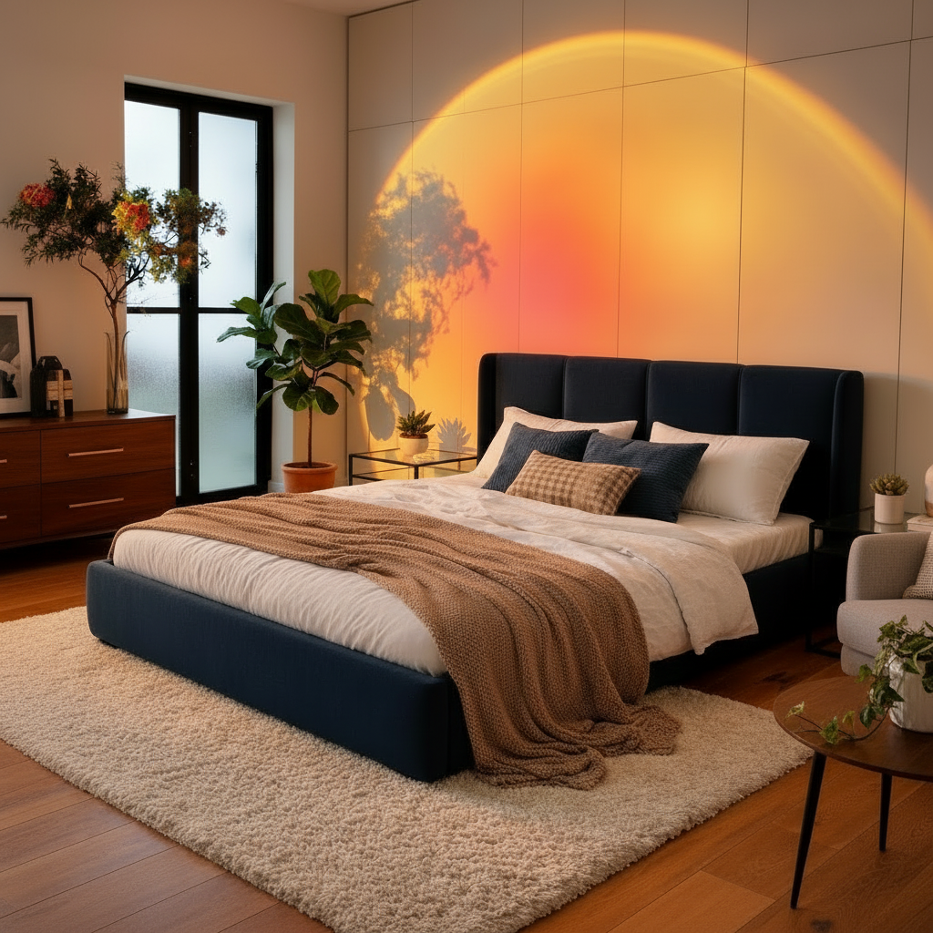 Orange Sunset Bedroom