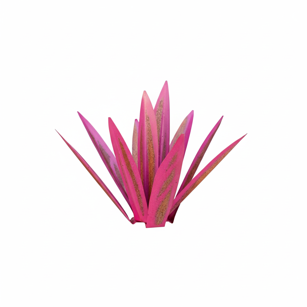Pink Agave Sculpture - White Background