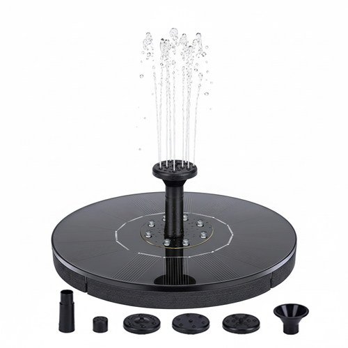 Solar fountain with white background