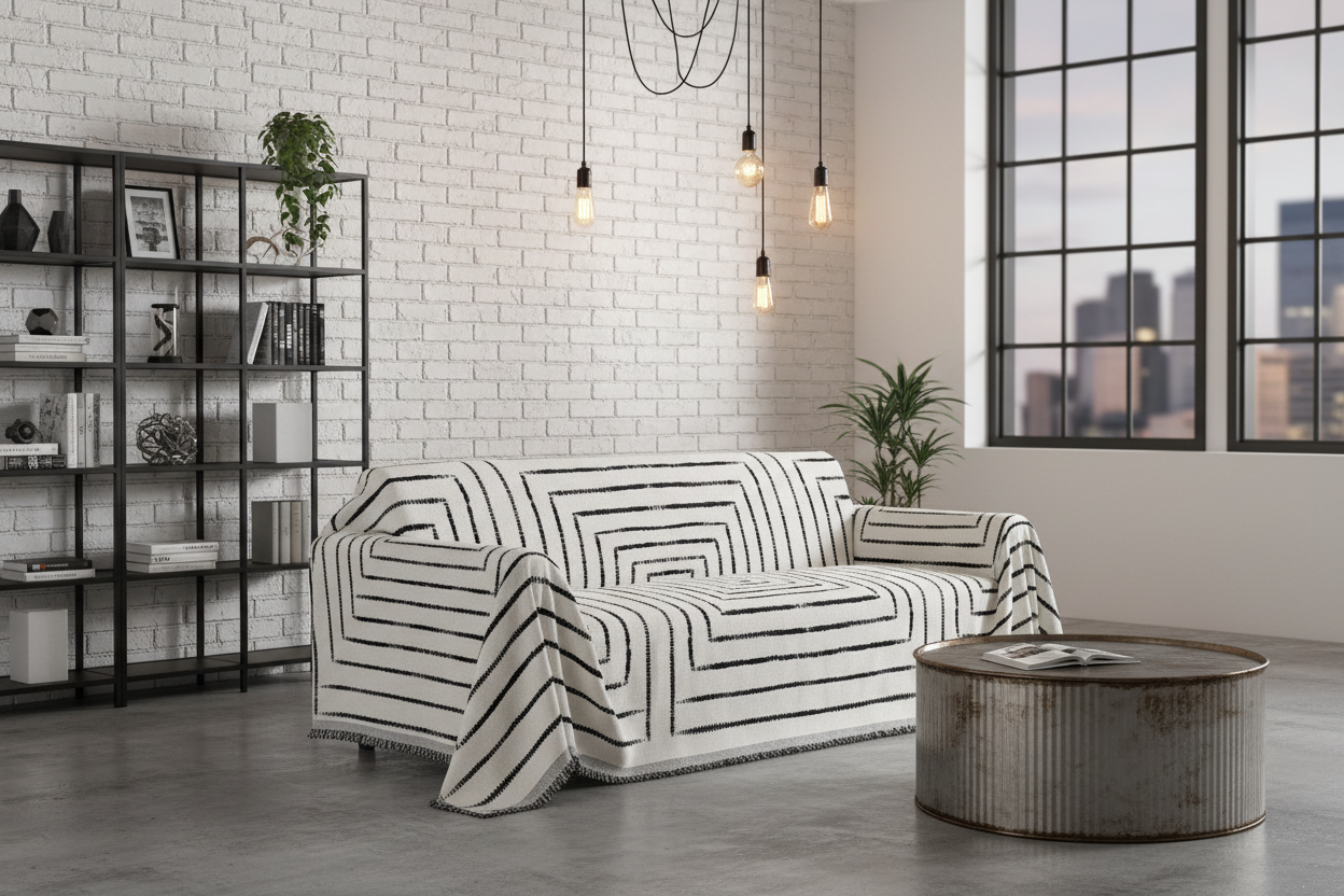 Square pattern sofa industrial loft