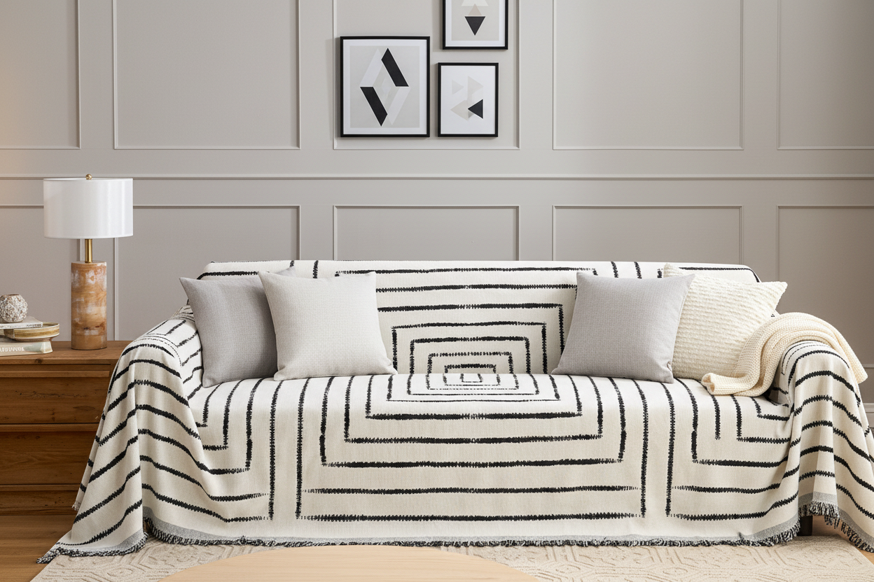 Square pattern sofa Scandinavian