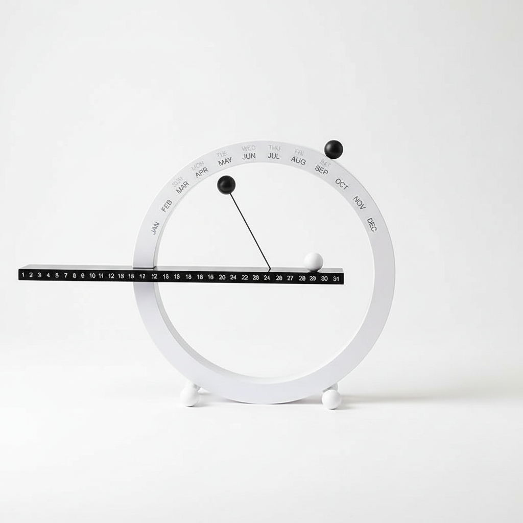 White magnetic calendar white background